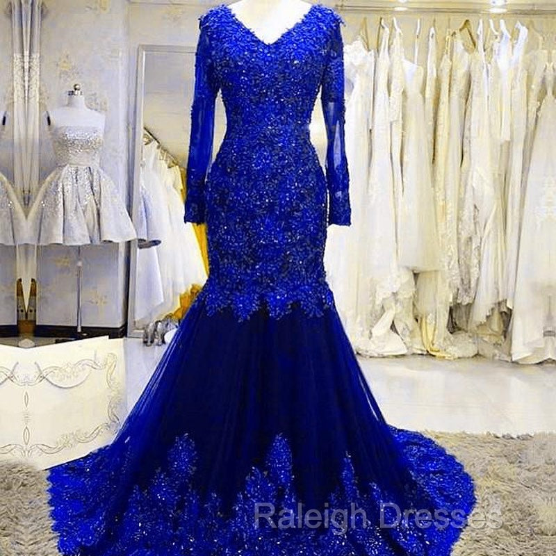 Long Mermaid Sequin Beaded Green Prom Dresses With Sleeves Lace Evening Dress Secondary image