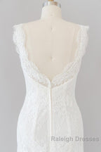 Long Mermaid Sweetheart Lace Backless Wedding Dress