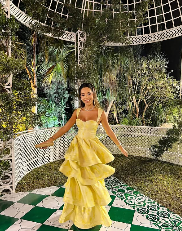 Vintage Pastel Yellow Ruffle Tiered A-Line Long Prom Dresses Prom Dresses