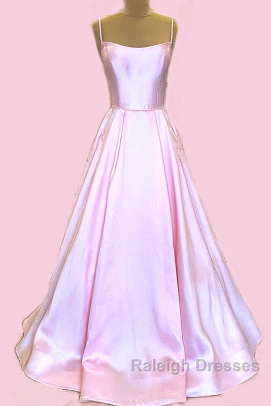 Long Satin Prom Dresses Spaghetti Straps Strapless Secondary image