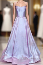 Long Satin Prom Dresses Spaghetti Straps Strapless