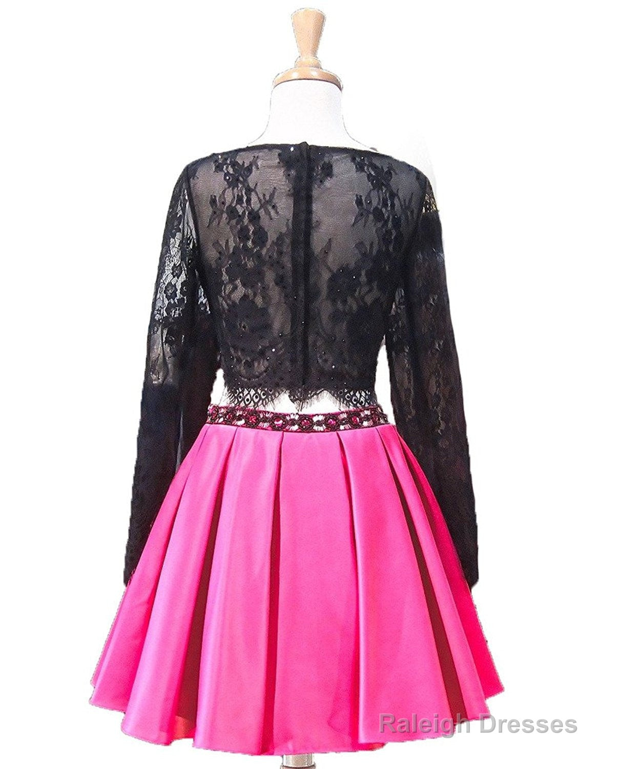 Long Sleeve Floral Short Homecoming Dresses