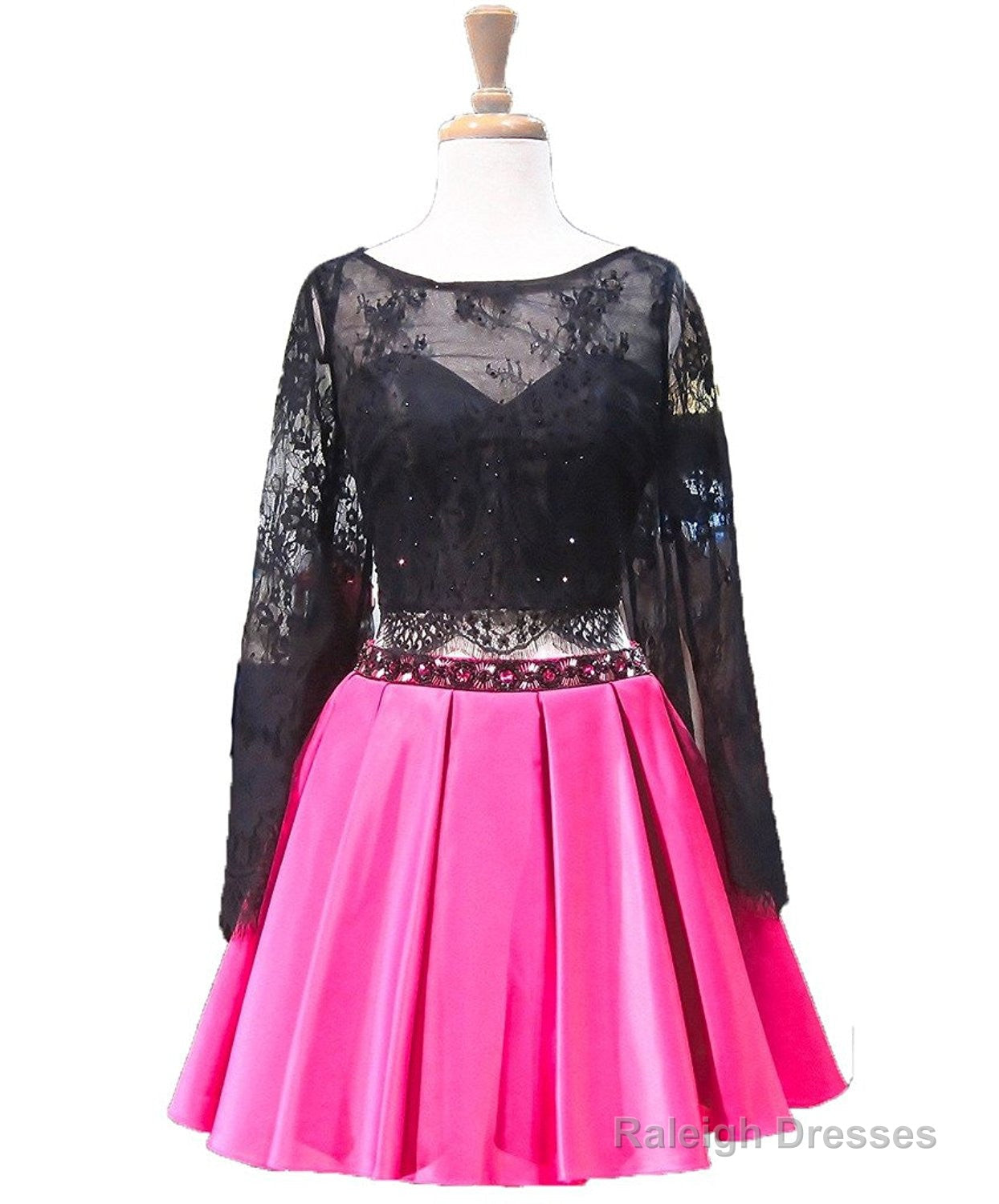 Long Sleeve Floral Short Homecoming Dresses Main image