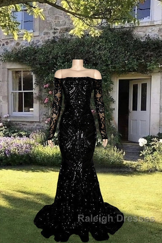 Long Sleeve Mermaid Sequin Pattern Dress