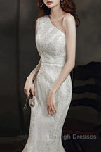 Long Sleeve Sequin Champagne Prom Dresses