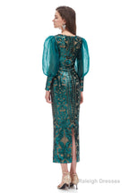 Long Sleeve Tea Length Prom Dresses