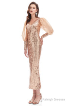 Long Sleeve Tea Length Prom Dresses