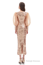 Long Sleeve Tea Length Prom Dresses