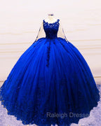 Long Sleeves Ball Gown Appliques Dresses