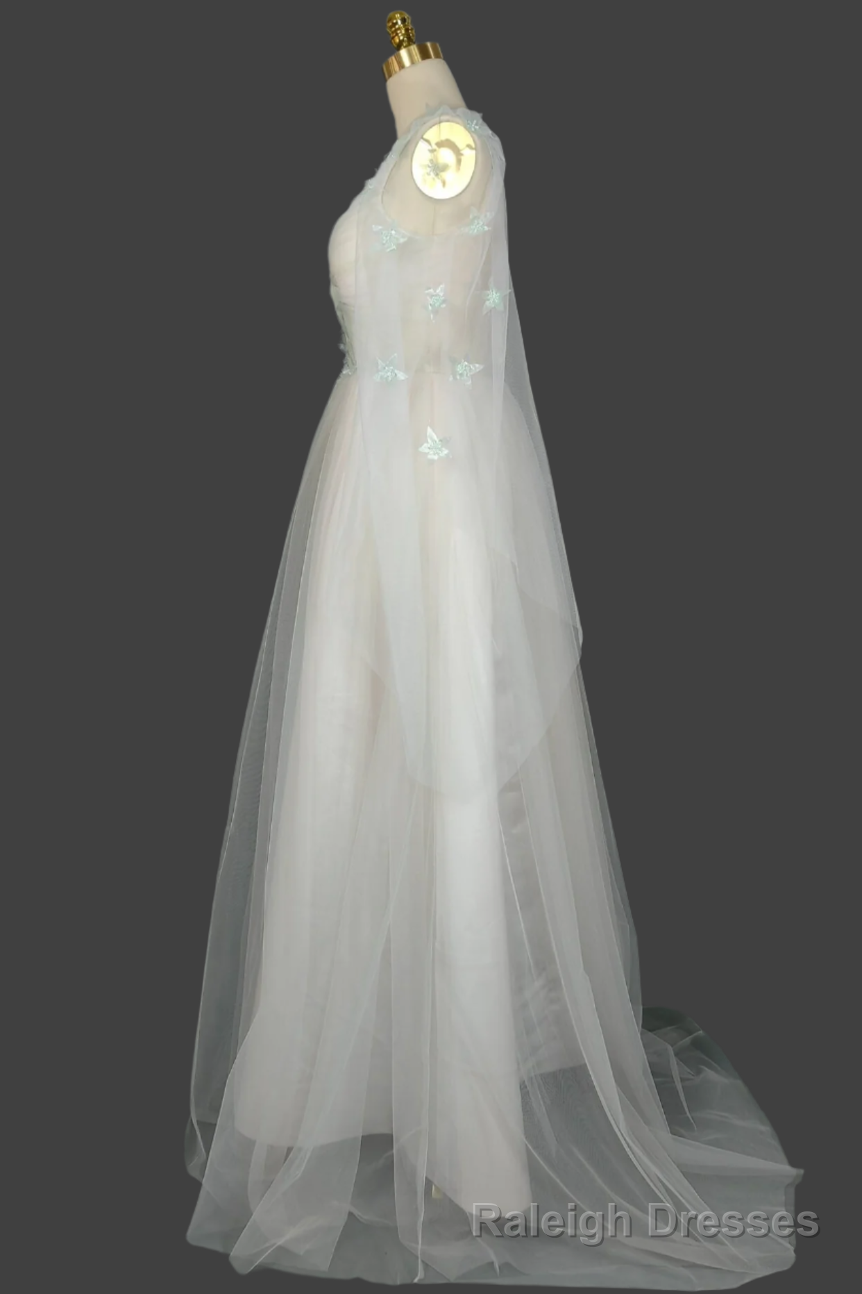 Long Sleeves Gradient Tulle Prom Dresses Floor Length Party Dresses Secondary image