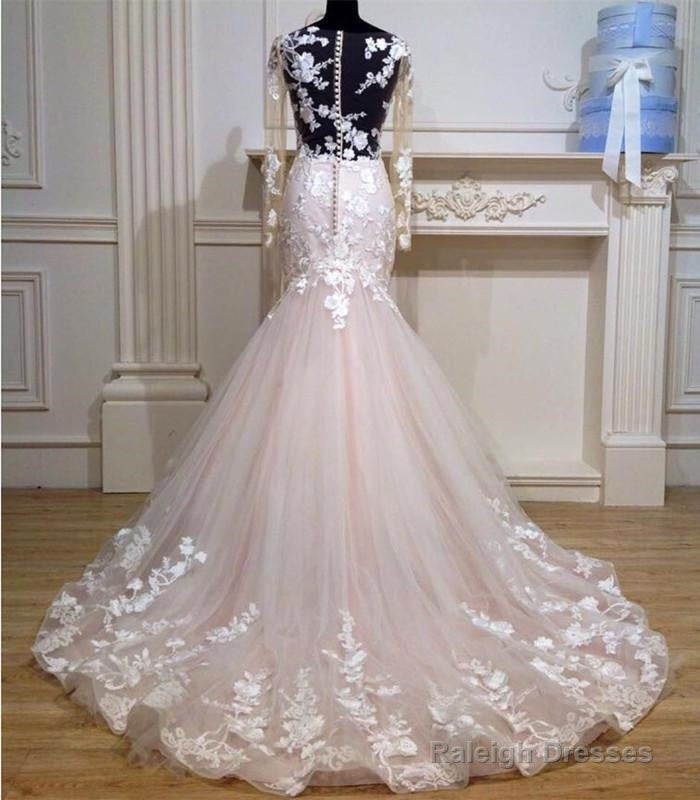 Long Sleeves Mermaid See Through Wedding Dress Lace Embroidery Secondary image