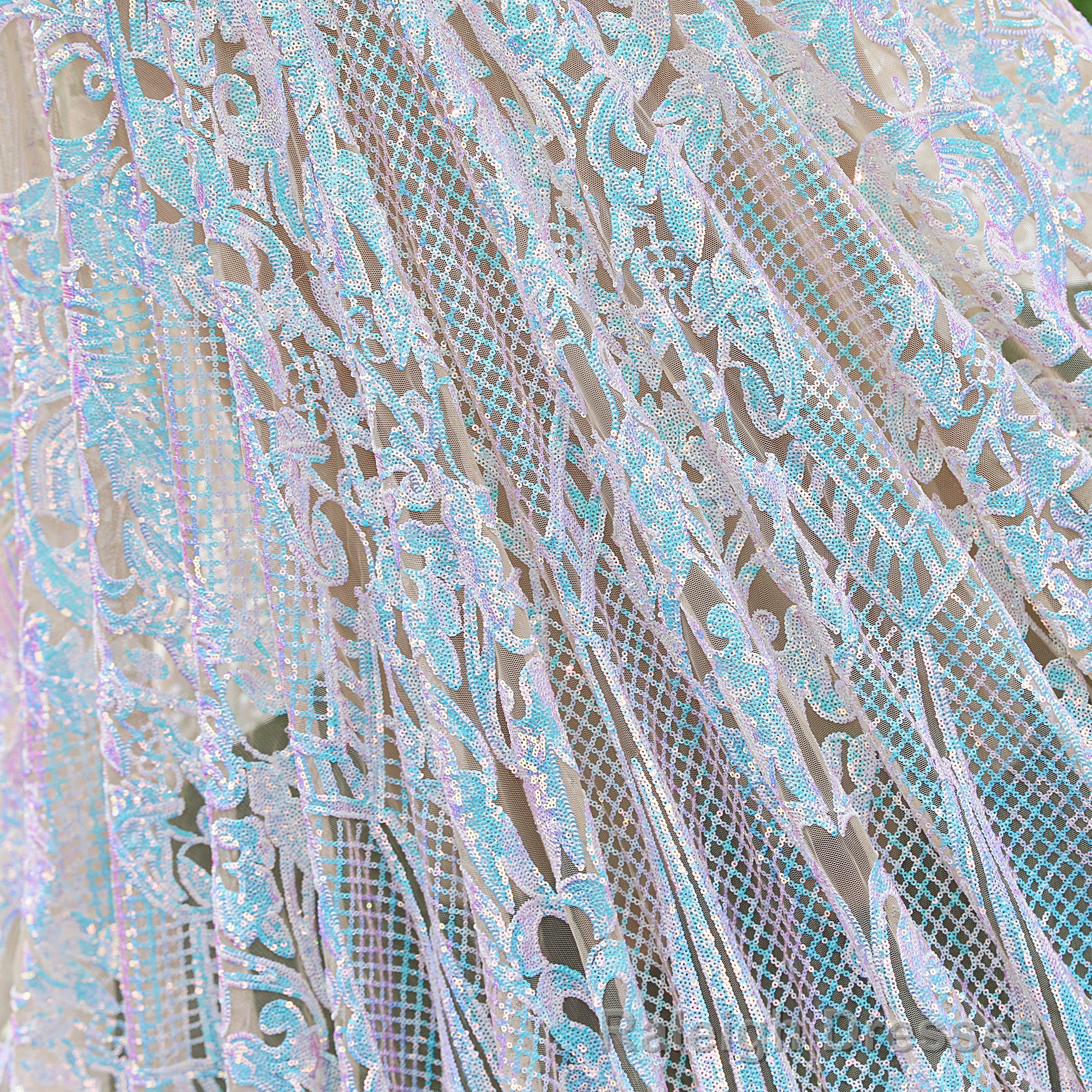 Long Sleeves Sequins Mermaid Prom Dresses Iridescent Shower Party V Neck Evening Dress Chapel Train