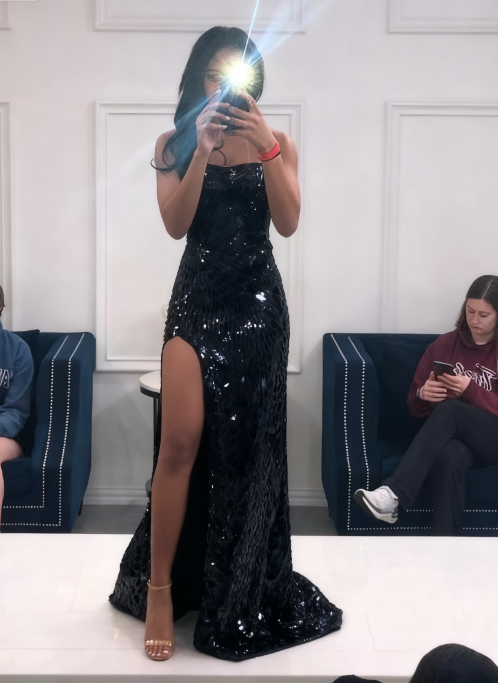 Long Spaghetti Straps Mermaid Slit Prom Dress Long Prom Dress