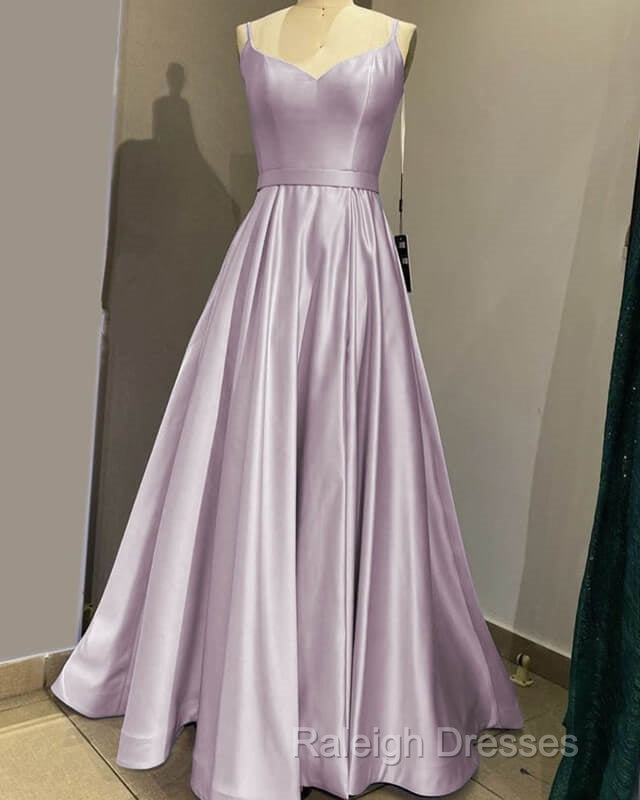 Long Spaghetti Straps V Neck Slit Satin Dress Secondary image