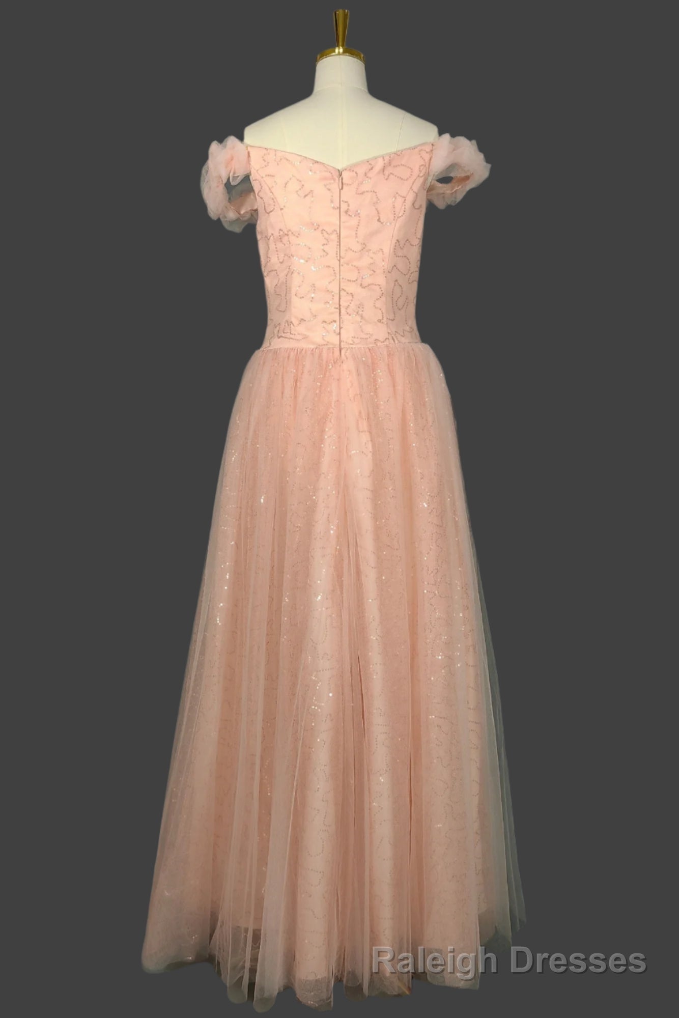 Long Straps A-line Prom Dresses Tulle Off Shoulder Evening Dresses