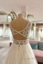 Long Sweetheart A Line Tulle Appliques Lace Wedding Dresses