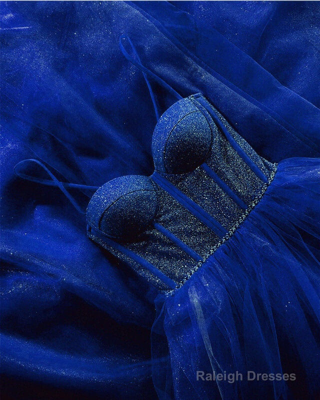 Long Tulle Sparkly Sweetheart Corset Dress