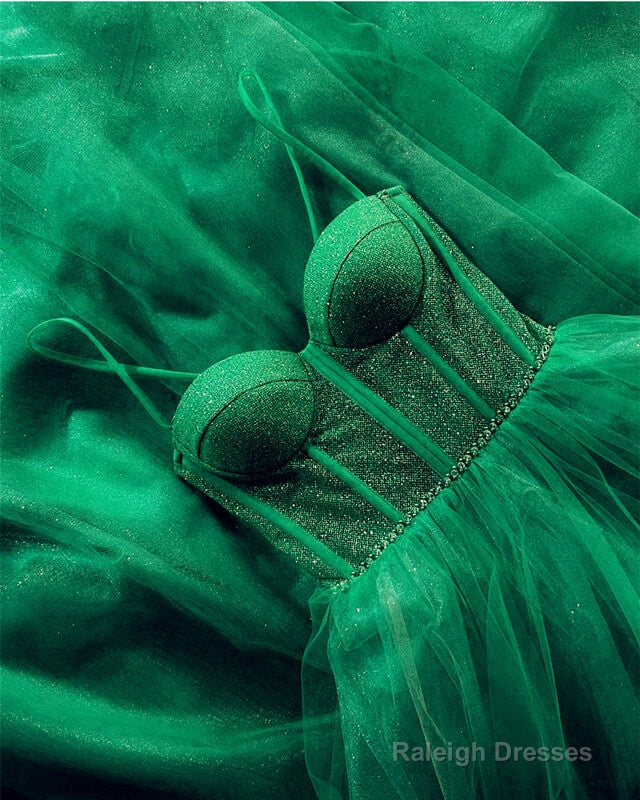 Long Tulle Sparkly Sweetheart Corset Dress Main image