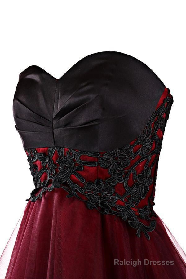 Lovely A-Line Mini Burgundy Organza Homecoming Dress With Appliques