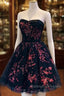 Lovely Black Sweetheart Short Homecoming Dresses Black Prom Dresses