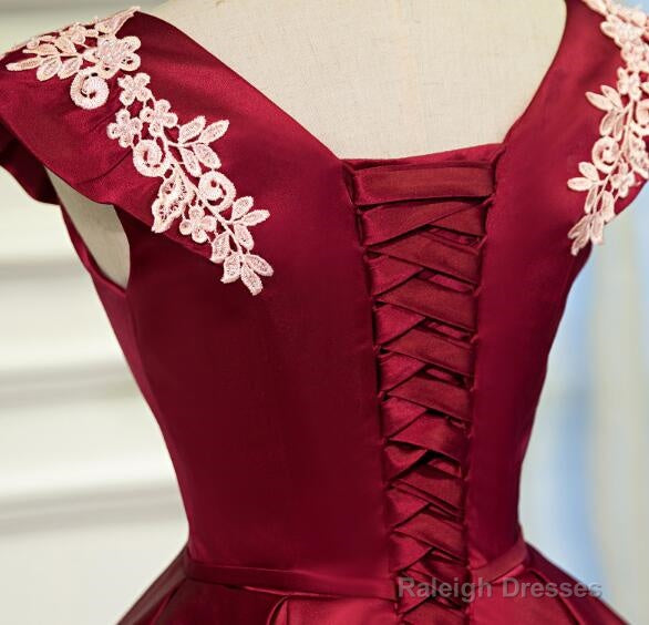 Lovely  Cap Sleeves Short Party Dresses, Satin Homecoming Dress