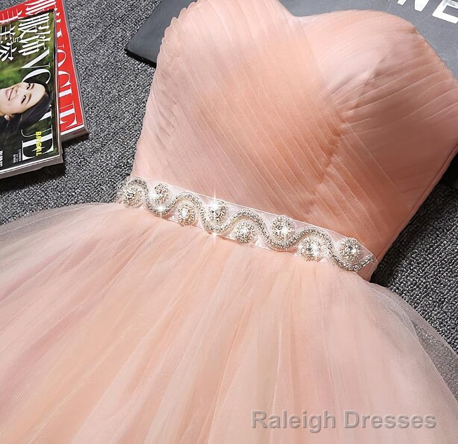 Lovely Cute Pink Sweetheart Homecoming Dress with Belt, Short Prom Dress Secondary image