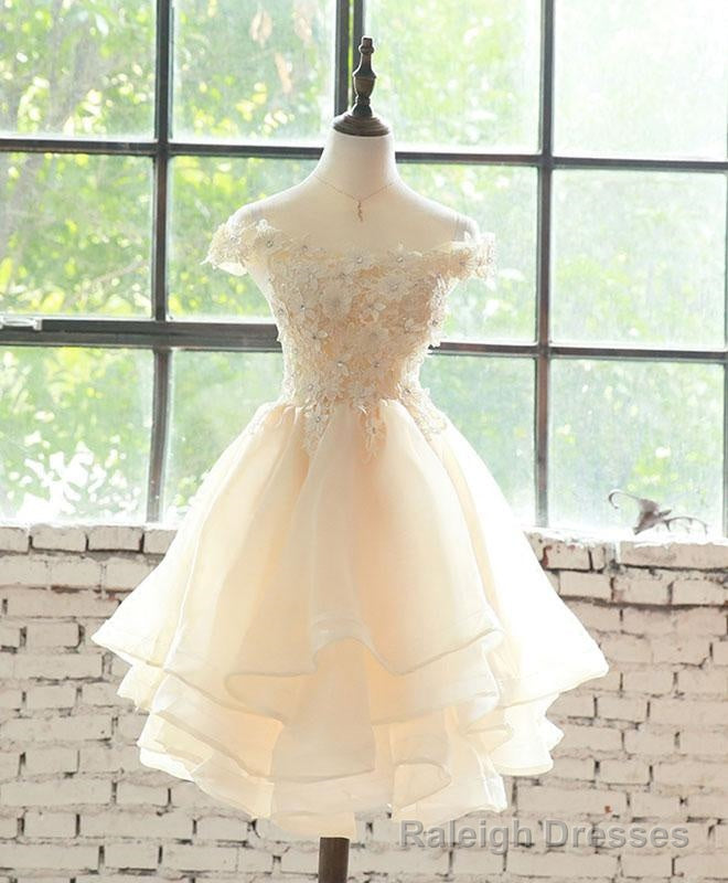 Lovely Flowers Organza Layers Short Prom Dress, Cute Homecoming Dress Prom Dress Secondary image