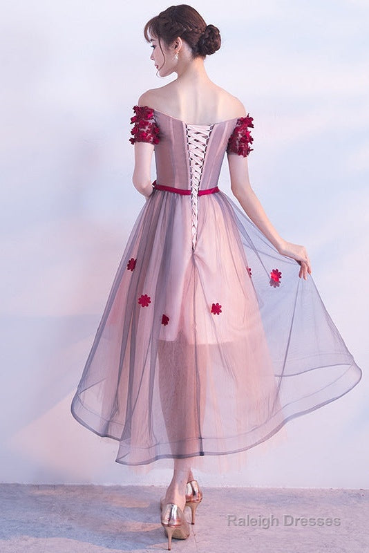 Lovely High Low Flowers Party Dress , Homecoming Dress