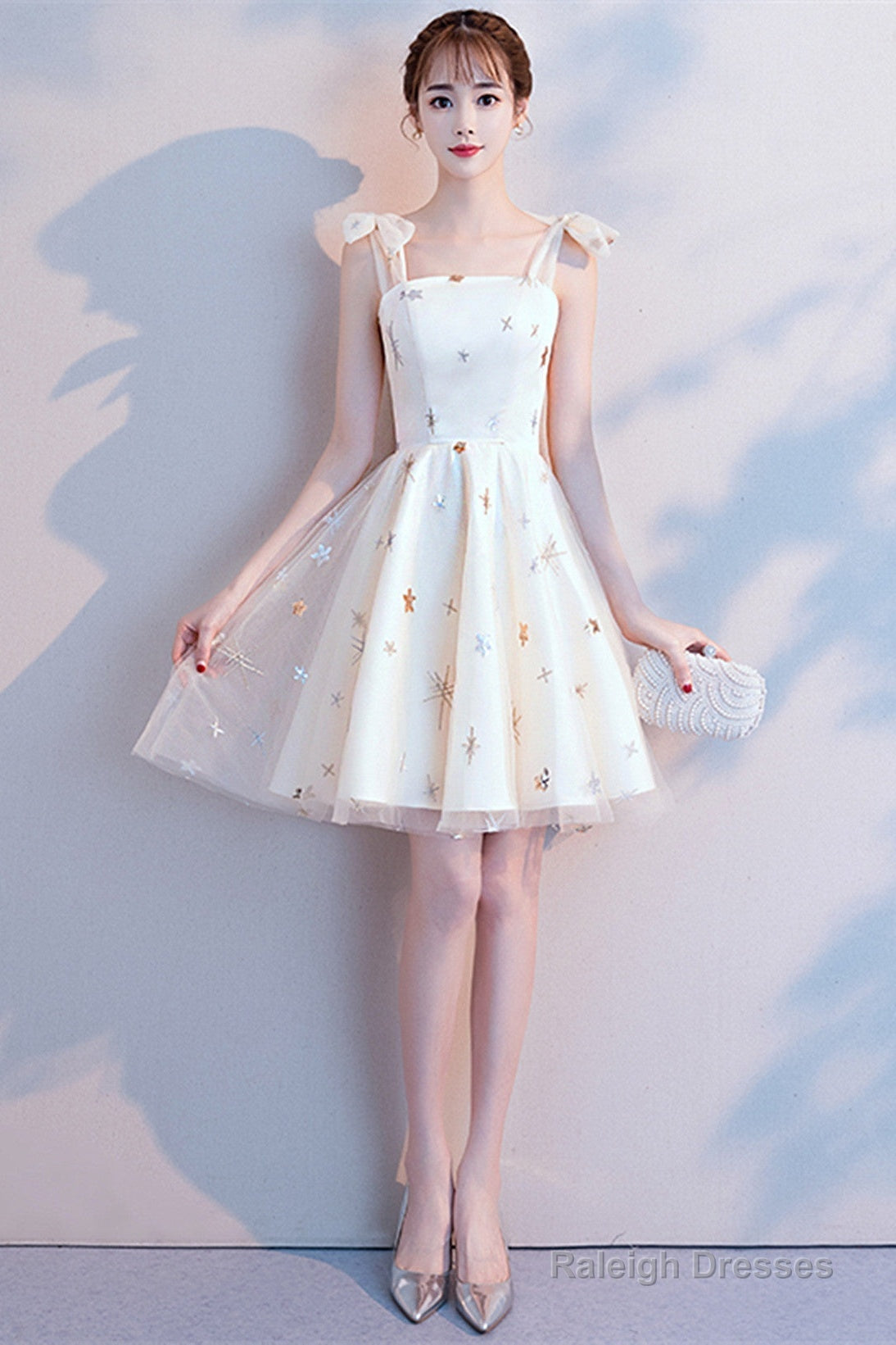 Lovely Ivory Short Prom Dresses Homecoming Dresses Ivory Simple Short Prom Dresses