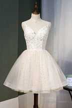 Lovely Ivory Sweetheart Straps Short Homecoming Dresses Prom Dresses Short Prom Dress