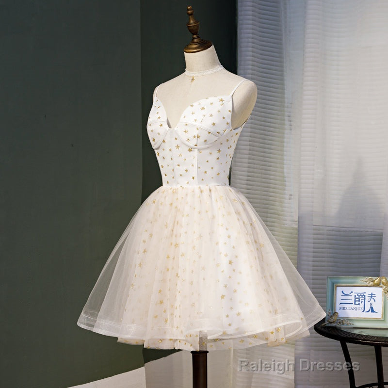 Lovely Ivory Sweetheart Straps Short Homecoming Dress Party Dress, Short Formal Dresses