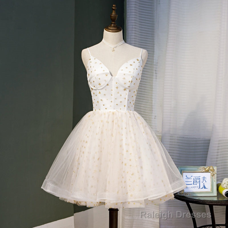 Lovely Ivory Sweetheart Straps Short Homecoming Dress Party Dress, Short Formal Dresses