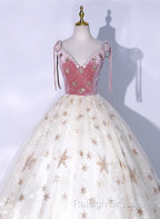 Lovely Ivory Tulle Ball Gown Straps Prom Dresses Ivory Sweet 16 Dresses Prom Dresses