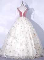 Lovely Ivory Tulle Ball Gown Straps Prom Dresses Ivory Sweet 16 Dresses Prom Dresses