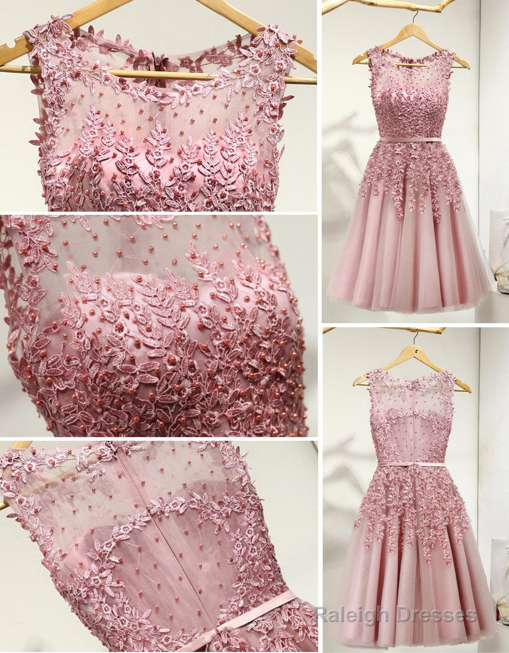 Lovely Junior Round Neckline Sleeveless Lace Appliques Sweetheart Keyhole Back Homecoming Dress