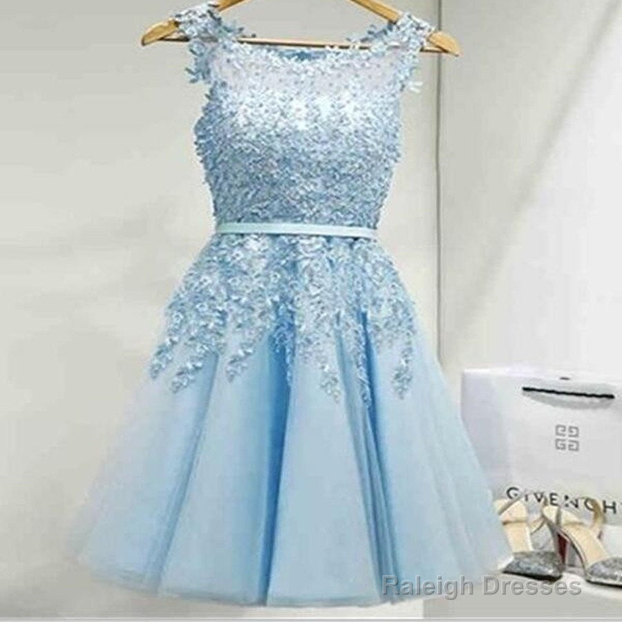 Lovely Junior Round Neckline Sleeveless Lace Appliques Sweetheart Keyhole Back Homecoming Dress