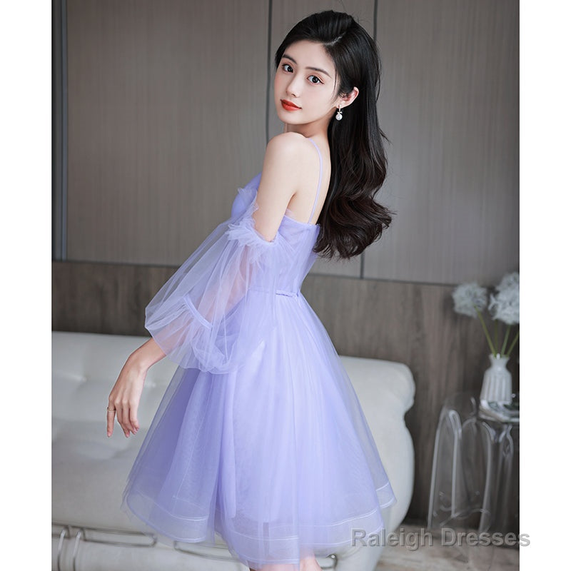 Lovely Lavender Short Prom Dresses Off Shoulder Dresses Cute Homecoming Dress