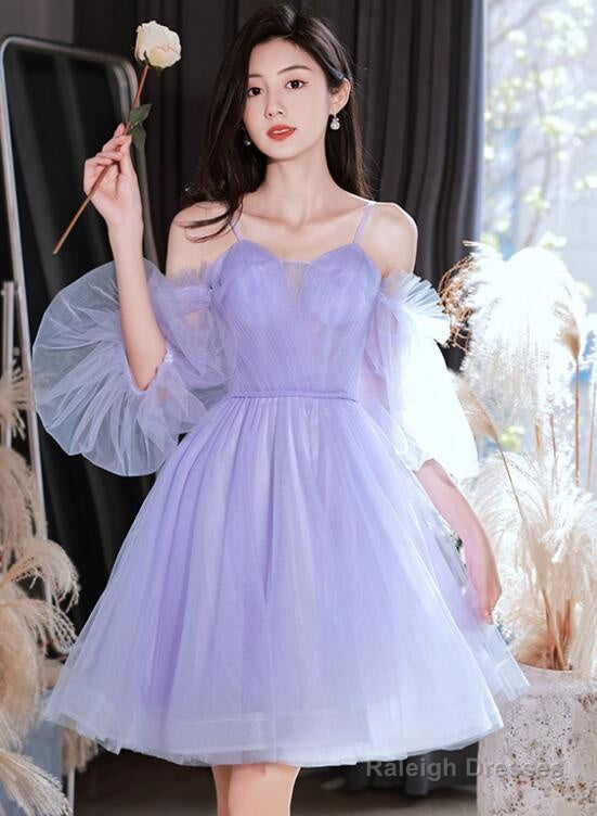Lovely Lavender Short Party Dress Off Shoulder Dress, Cute Homecoming Dresses Main image