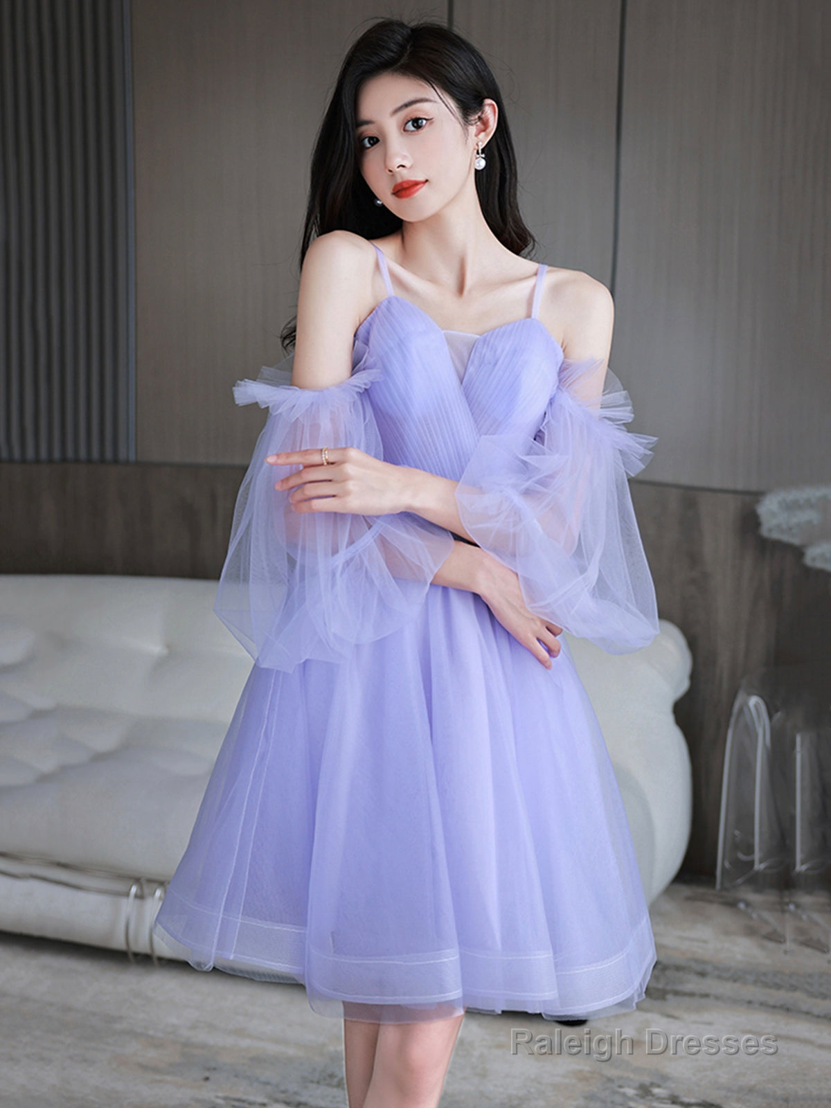 Lovely Lavender Short Prom Dresses Off The Shoulder Homecoming Dresses Prom Dresses