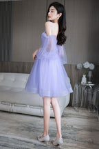 Lovely Lavender Short Prom Dresses Off The Shoulder Homecoming Dresses Prom Dresses