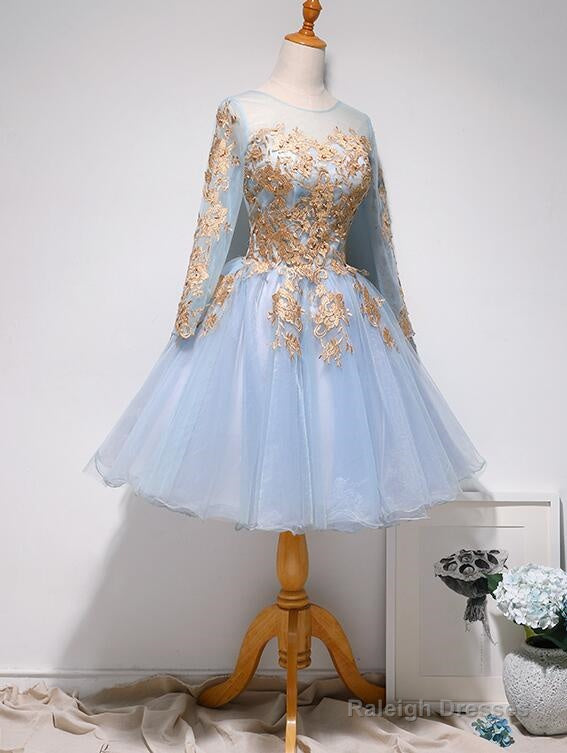 Lovely Light Blue Knee Length Prom Dresses Short Prom Dresses