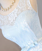 Lovely Light Blue Lace Party Dress , Blue Formal Dress