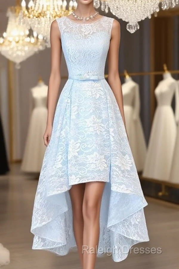 Lovely Light Blue Lace Party Dress , Blue Formal Dress Main image