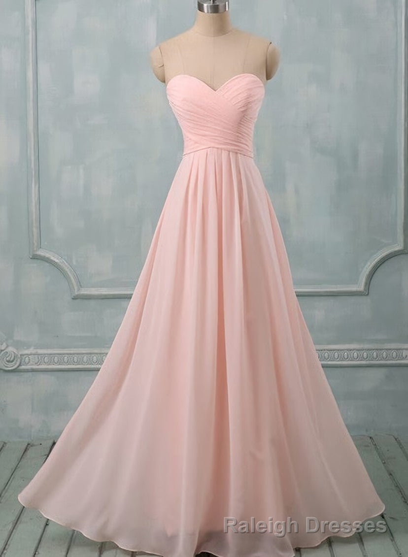 Lovely Light Pink Sweetheart Long Bridesmaid Dress, Long Prom Dress