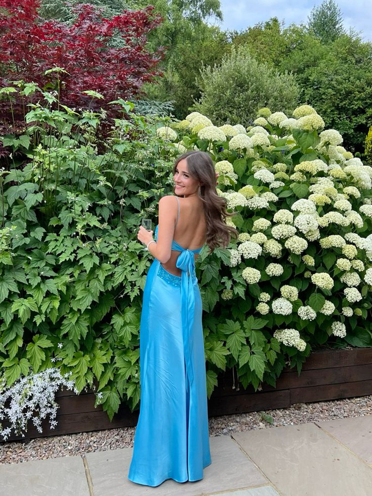 Lovely Long Blue Straps Sweetheart Prom Dresses Prom Dresses Blue Satin Prom Dresses