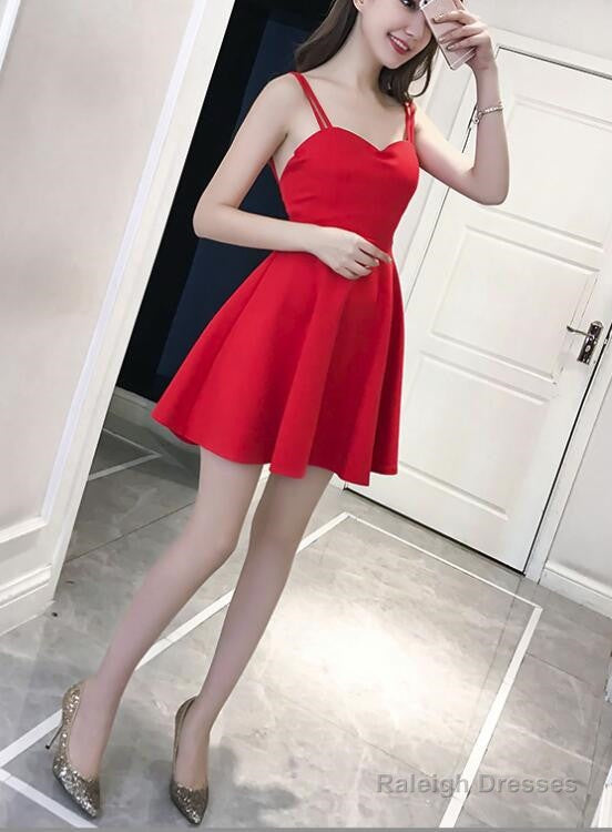 Lovely Mini Women Straps Sexy Party Dress In Stock, Red Women Dress, Mini Dress Main image