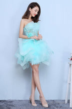 Lovely Mint Green Tulle Short Party Dresses Formal Dress, Cute Short Homecoming Dresses