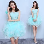 Lovely Mint Green Tulle Short Prom Dress Cute Short Homecoming Dress