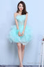 Lovely Mint Green Tulle Short Prom Dress Cute Short Homecoming Dress