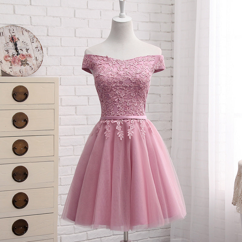 Lovely Off Shoulder Short Prom Dresses Cute Homecoming Dresses